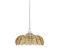 First Choice Lighting Alice - Amber Floral Glass Easy Fit Pendant Shade