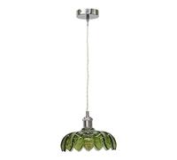 First Choice Lighting Alice - Green Leaf Design Pendant Shade with Chrome Flex Set First Choice Lighting Green