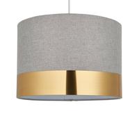 First Choice Lighting Amara - Grey 30cm Easy Fit Pendant Shade with Gold Band First Choice Lighting Grey