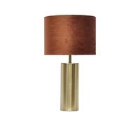 firstchoicelighting Modern Touch Operated Table Lamp or Bedside Light, Gold Base with Burnt Orange Shade, Height 40cm