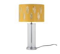 First Choice Lighting Aura - Chrome Table Lamp with Ochre Fern Cut Out Silver Inner Shade First Choice Lighting Silver
