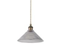 First Choice Lighting Barnes - Antique Brass Braided Pendant With Fluted Glass Shade