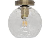 First Choice Lighting Barnum - Clear Dimple Glass Globe Antique Brass Ceiling Light Fitting First Choice Lighting Clear