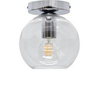 First Choice Lighting Barnum - Clear Glass Globe Chrome Ceiling Light Fitting