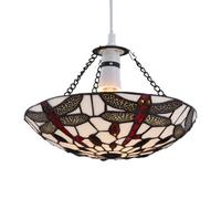 Basil - Tiffany Coloured Glass Uplight Easy Fit Pendant Shade