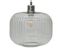 First Choice Lighting Batley Large - Clear Ribbed Glass Easy Fit Pendant Shade First Choice Lighting Clear