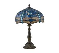 Beaumont - Tiffany Dragonfly Coloured Glass 47cm Table Lamp