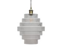 First Choice Lighting Benson - 7 Tier Clear Ribbed Glass Easy Fit Pendant Lightshade First Choice Lighting Clear