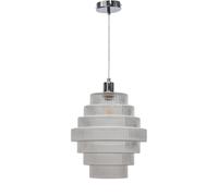 First Choice Lighting Benson - 7 Tier Large Clear Glass & Chrome Ceiling Pendant Light First Choice Lighting Clear