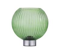 First Choice Lighting Betchley - Battery Operated Chrome Lamp With Green Glass