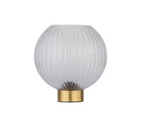 First Choice Lighting Betchley - Battery Operated Satin Brass Lamp With Clear Glass