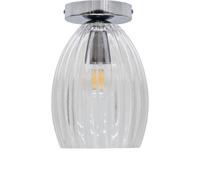 First Choice Lighting Birch - Clear Fluted Glass Chrome Ceiling Light Fitting First Choice Lighting Clear
