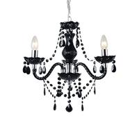 First Choice Lighting Black & Chrome Marie Therese Style 3 x 40W Chandelier First Choice Lighting Black