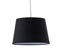 First Choice Lighting Black Cotton 23Cm Tapered Cylinder Pendant Or Lamp Shade