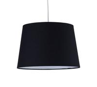 First Choice Lighting Black Cotton 28Cm Tapered Cylinder Pendant Or Lamp Shade