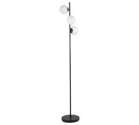 First Choice Lighting Black Floor Lamp with Opal Globe Shades First Choice Lighting Black