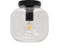 First Choice Lighting Bletch - Clear Glass Black Ceiling Light Fitting First Choice Lighting Clear