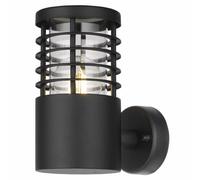 firstchoicelighting Modern Black Outdoor Wall Light, Louvred Design, IP44 Waterproof Garden Porch Light, LED Compatible