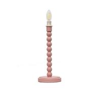 firstchoicelighting Bobbin Blush Pink Table Lamp or Bedside Light Base Only, Height 36cm, LED Compatible, Vintage Ball Design