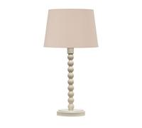 First Choice Lighting Bobbin - Ivory Lamp With Natural Cotton Shade