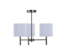 First Choice Lighting Brea - Antique Brass 3 Light Fitting with White Pleated Shades in Gold First Choice Lighting Gold