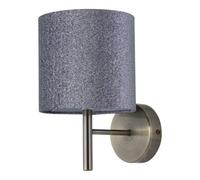 First Choice Lighting Brea - Antique Brass Wall Light With Silvery Glitter Shade
