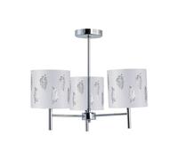 First Choice Lighting Brea - Chrome 3 Light Fitting With White Fern Shades