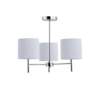 First Choice Lighting Brea - Chrome 3 Light Fitting With White Pleated Shades
