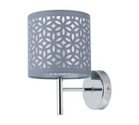 First Choice Lighting Brea - Chrome Wall Light With Grey Cut Out Shade
