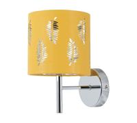 First Choice Lighting Brea - Chrome Wall Light With Ochre Fern Shade