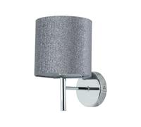 First Choice Lighting Brea - Chrome Wall Light with Silvery Glitter Shade in Silver First Choice Lighting Silver
