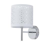 First Choice Lighting Brea - Chrome Wall Light With White Cut Out Shade