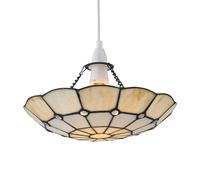 firstchoicelighting Traditional Tiffany Uplight Pendant Shade, Easy Fit Ceiling Lightshade, Coloured Glass Design