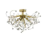 First Choice Lighting Burst - Polished Brass With Beaded Jewels Ceiling Light