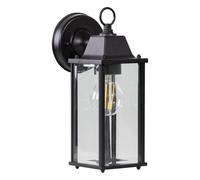 First Choice Lighting Chatham - Black & Glass Panelled Outdoor Wall Lantern Light First Choice Lighting Black