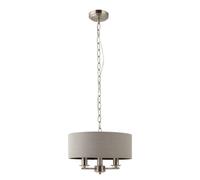 First Choice Lighting Chatsworth - Brushed Chrome Semi Flush Light with Slate Grey Shade in Silver First Choice Lighting Silver