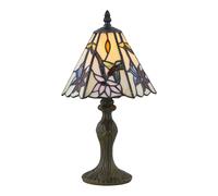 First Choice Lighting Chichester - Tiffany Coloured Glass 36cm Table Lamp in Bronze First Choice Lighting Bronze