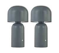 First Choice Lighting Christina - Grey Led Rechargeable Touch Table Lamps Twin Pack