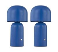 First Choice Lighting Christina - Navy Blue LED Rechargeable Touch Table Lamps Twin Pack First Choice Lighting Blue