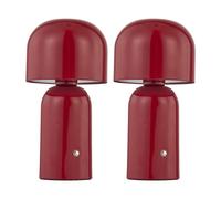First Choice Lighting Christina - Red LED Rechargeable Touch Table Lamps Twin Pack First Choice Lighting Red