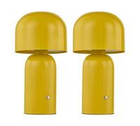 First Choice Lighting Christina - Yellow LED Rechargeable Touch Table Lamps Twin Pack First Choice Lighting Yellow