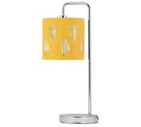 First Choice Lighting Chrome Arched Table Lamp With Ochre Fern Cut Out Shade