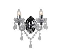 First Choice Lighting Clear Acrylic And Chrome Marie Therese Style 2 X 40W Wall Light