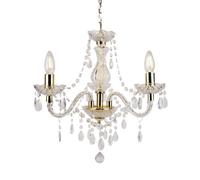 First Choice Lighting Clear And Gold Marie Therese Style 3 X 40W Chandelier