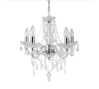 First Choice Lighting Clear And Chrome Marie Therese Style 5 X 40W Chandelier
