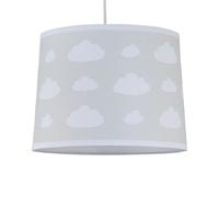 firstchoicelighting Light Grey Cotton with White Clouds Easy Fit Ceiling Lightshade, Kids Nursery or Bedroom Pendant Shade, Diameter 30.5 cm