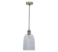 First Choice Lighting Dallas Antique Brass With Clear Domed Glass Pendant Light