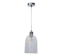 First Choice Lighting Dallas Chrome With Clear Domed Glass Pendant Light
