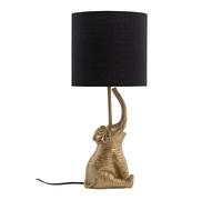 Elephant - Gold Resin Table Lamp With Black Fabric Shade