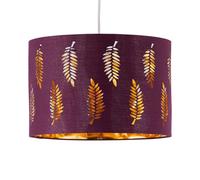 firstchoicelighting Burgundy Pendant Shade, Easy Fit Ceiling Lightshade, Fern Leaf Cut Out Design, Diameter 30cm